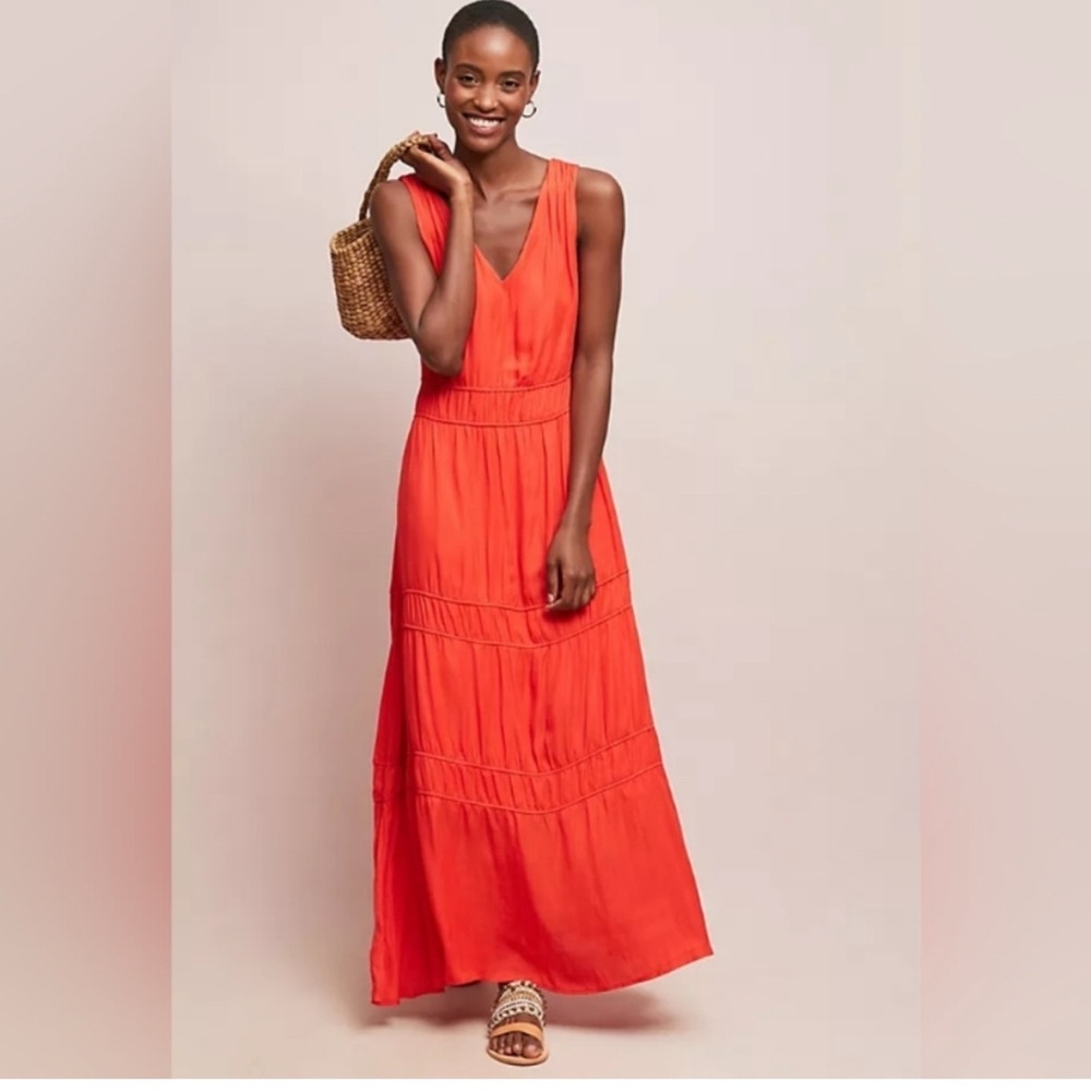 Anthropologie Dolan Willow Goldenrod Maxi Dress small petite